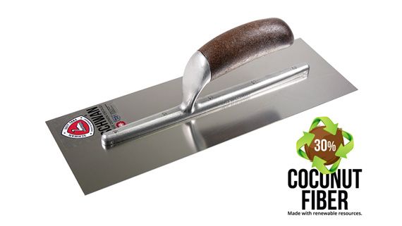 Professional trowel from Schwan with a handle made of 30% renewable raw materials (coconut fibres)