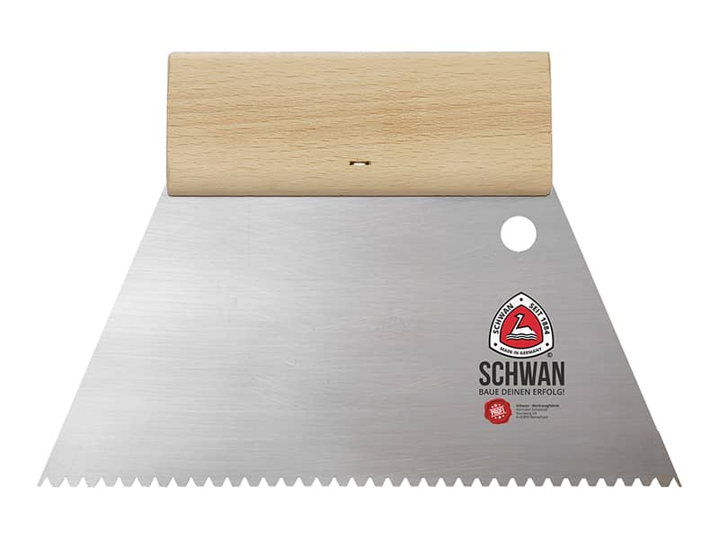 Notched adhesive trowel – various versions according to notching table (Item No. 4201XX)